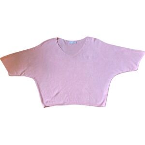Cobblestone Living Pink Dolman Sleeve V-Neck Sweater Made in Italy One Size